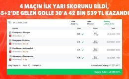 4 maçın ilk yarı skorunu bildi, 45+2’de gelen golle 30’a 42 bin 539 TL kazandı!